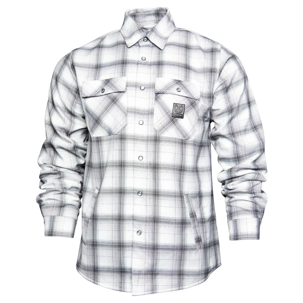 Nwt Dixxon Aspen White & Gray Plaid Pearl Snap Sherpa Lined Flannel Jacket